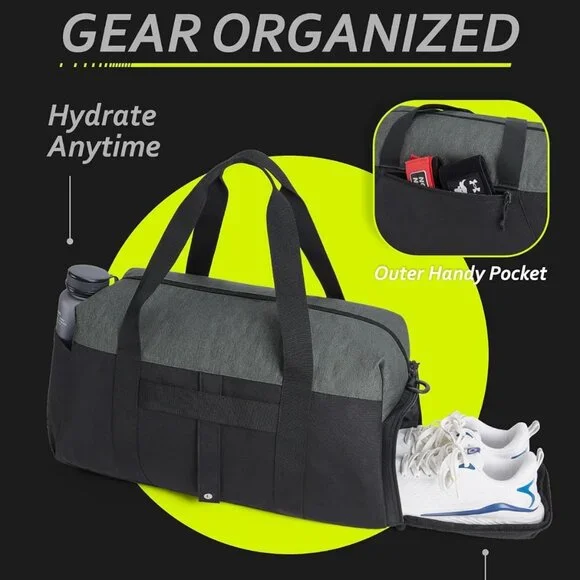 Gym Bags for Men Women, Foldable Travel Duffle Bag, Lightweight Weekender Duffel - Picture 4 of 8